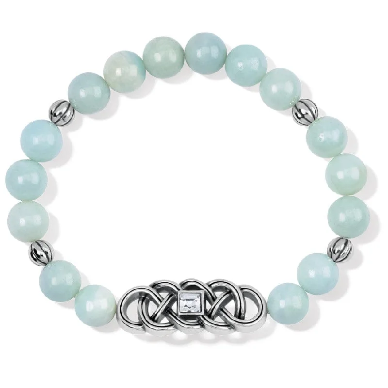 Pinch clasp bangles-Interlok Lustre Amazonite Stretch Bracelet