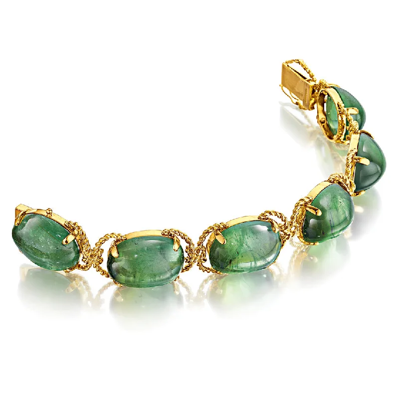 Astro theme bangles-Pebble Bracelet in Green Tourmaline