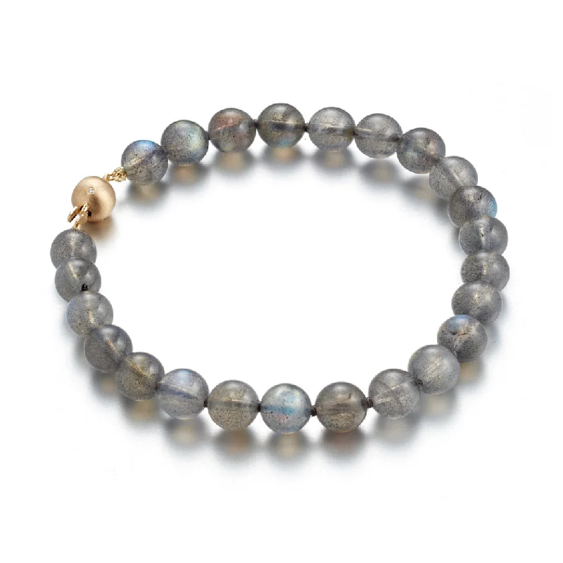 Oval gem bangles-Laguna Bracelet in Labradorite & Diamonds