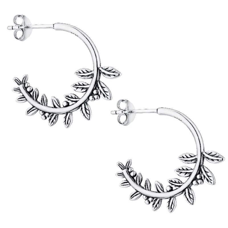 Surf theme earrings-BLOOM - Sterling Silver Stud Hoops