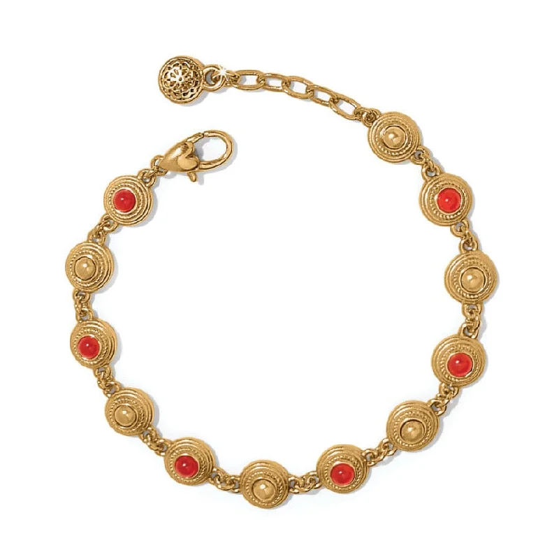 Polished word bangles-Venetian Gems Link Bracelet