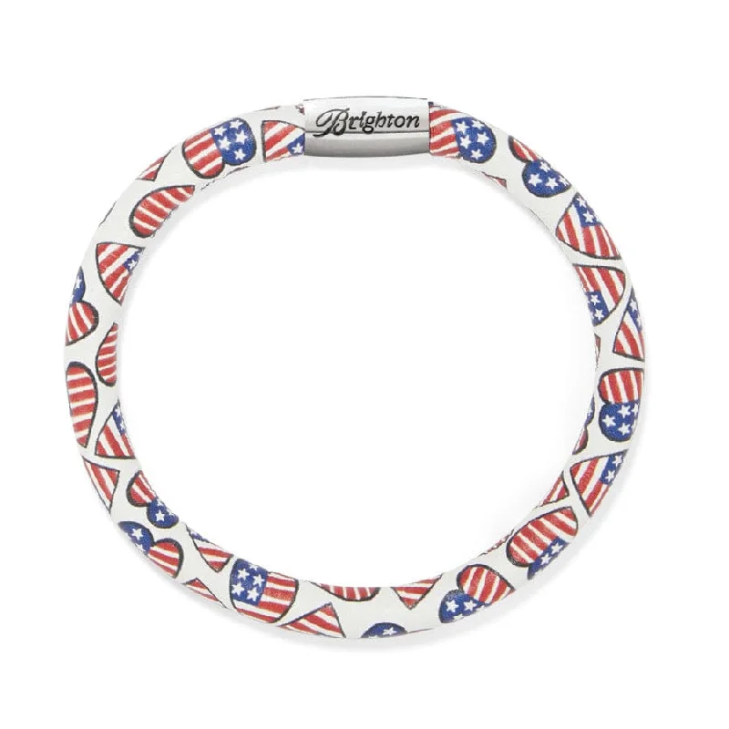 Glossy cuff bangles-Patriotic Luv Woodstock Bracelet