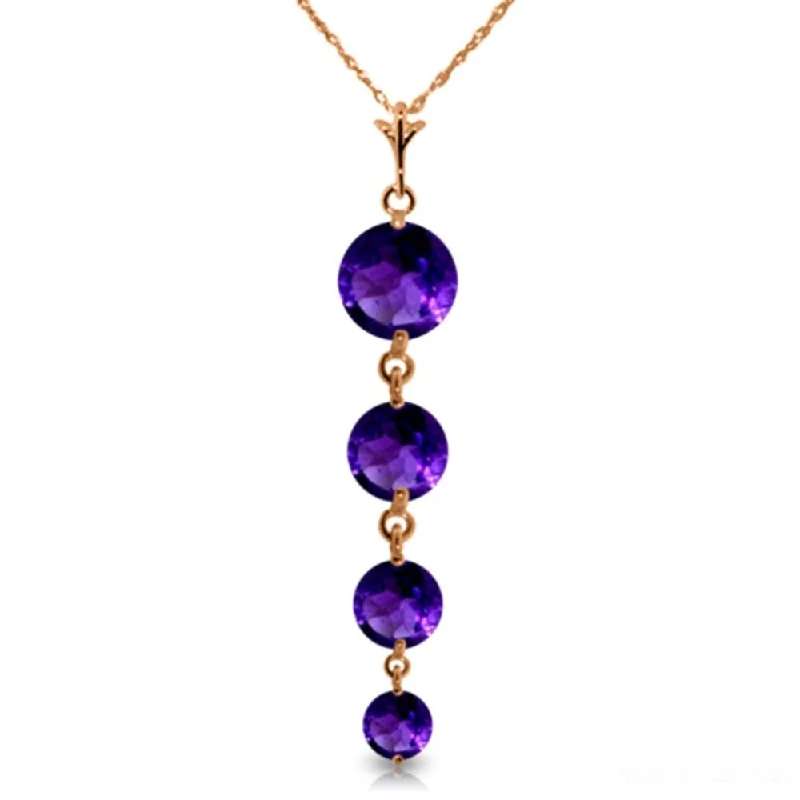 Pure crystal necklaces-14K Rose Gold Purple Amethyst Class Deluxe Necklace