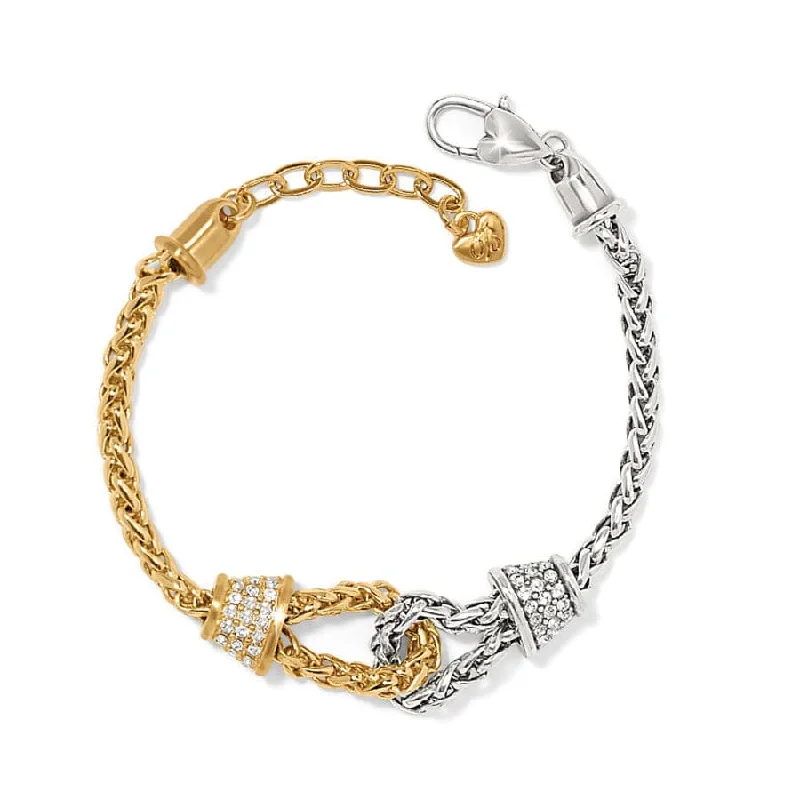 Polished bead bangles-Meridian Ventus Two Tone Bracelet