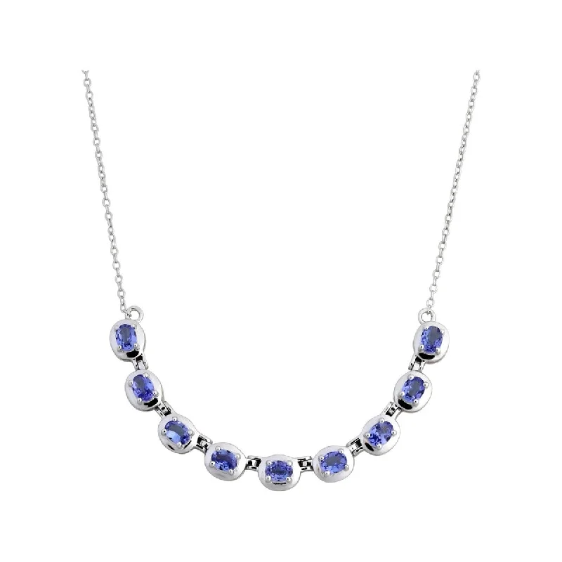 Baroque pearl necklaces-925 Sterling Silver Tanzanite Necklace