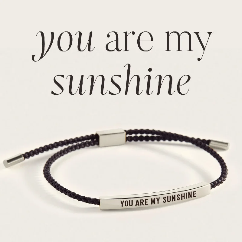 Cotton cord bangles-You Are My Sunshine Inspire Bracelet