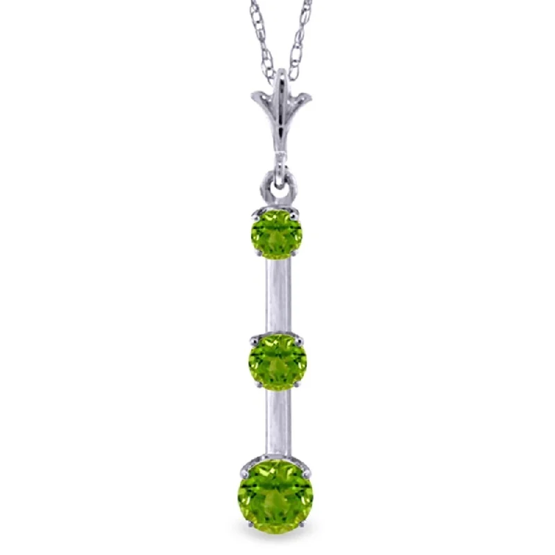 Raised disc necklaces-1.25 Carat 14K White Gold Since You Know Peridot Necklace