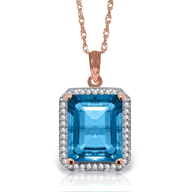 Stellar star necklaces-7.8 Carat 14K Solid Gold Isabella Blue Topaz Diamond Necklace