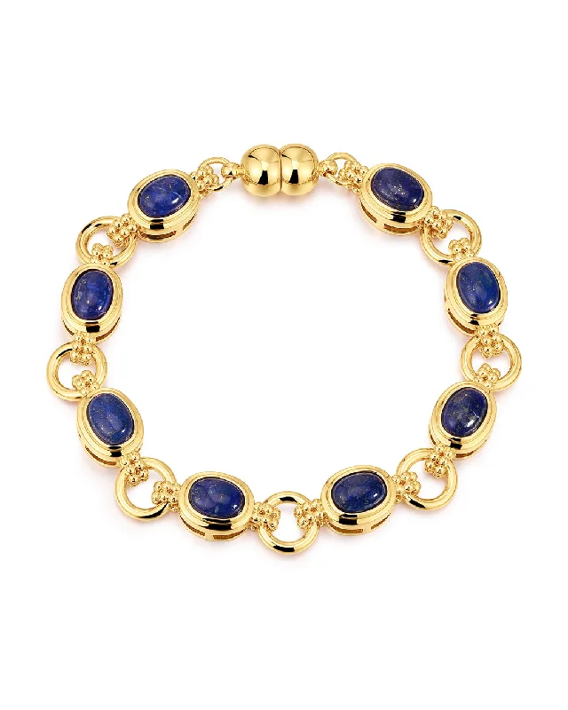 Tide shape bangles-The Lapis Link Bracelet