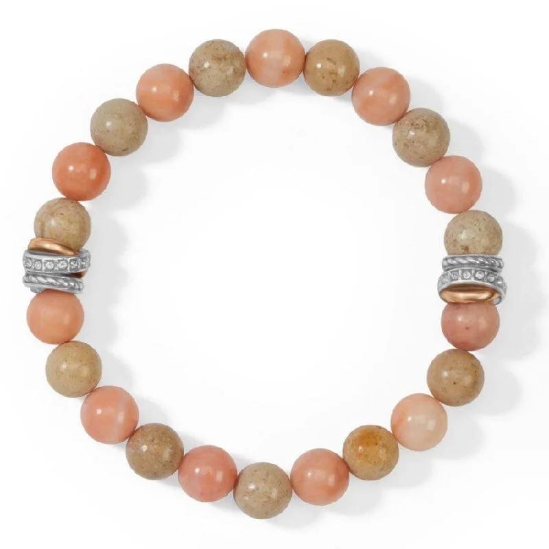 Oval gem bangles-Neptune's Rings Blush Stretch Bracelet