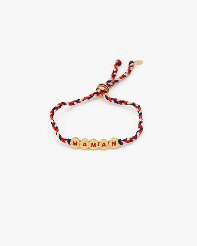 Layered chain bangles-Maman Cord Bracelet