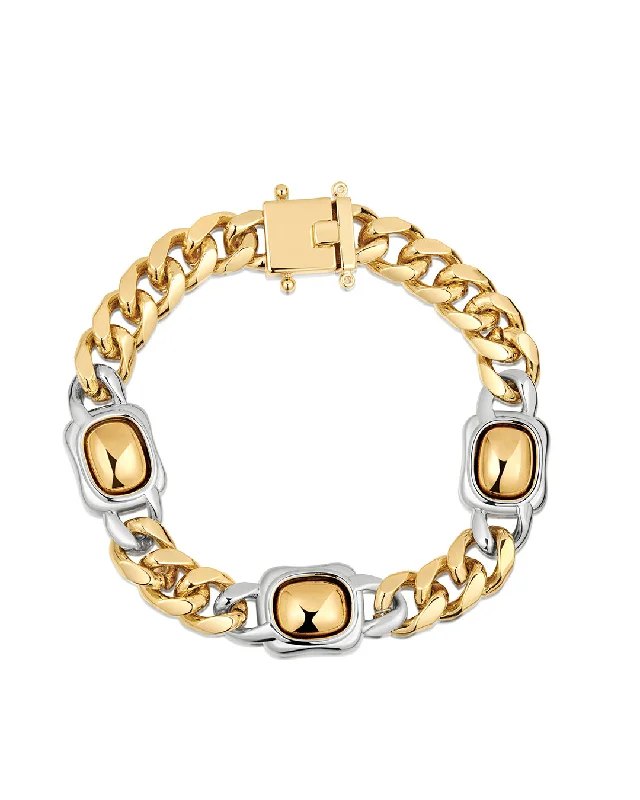 Alloy metal bangles-Kate Bezel Stud Bracelet