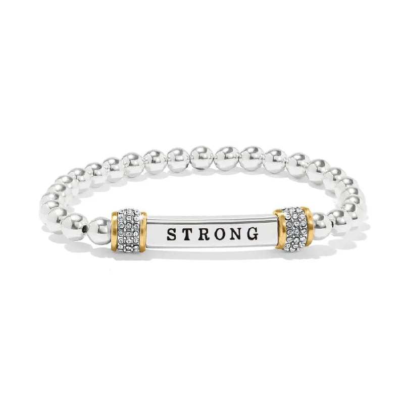 Bead charm bangles-Meridian Strong Two Tone Stretch Bracelet