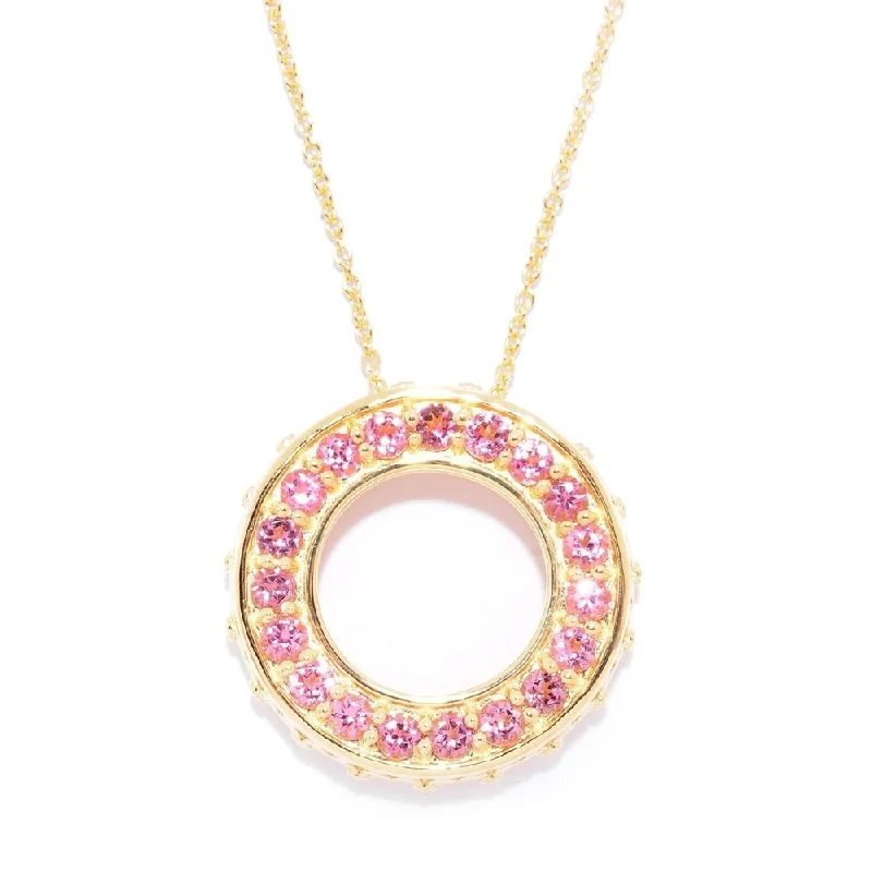 Polished bead necklaces-Exotic Pink Tourmaline Circle of Life Necklace