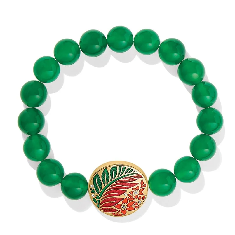 Polished bead bangles-Terra Tropica Stretch Bracelet