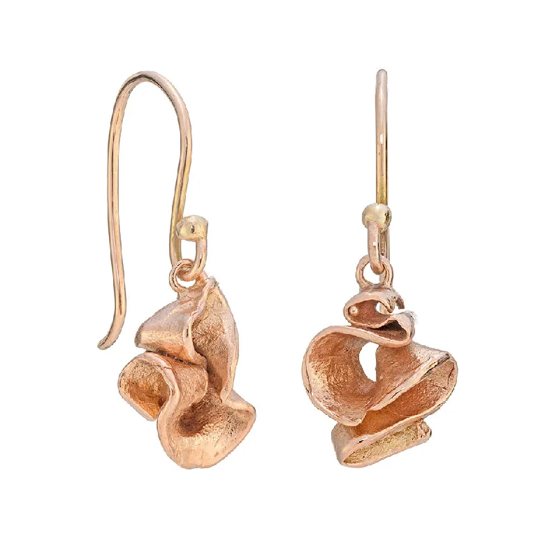 Onyx gem earrings-Furl Drops 9ct Rose Gold