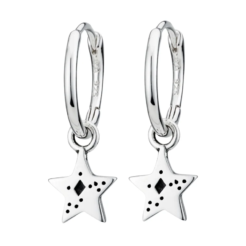 Crystal-twisted earrings-ASTRA - Sterling Silver Hoops