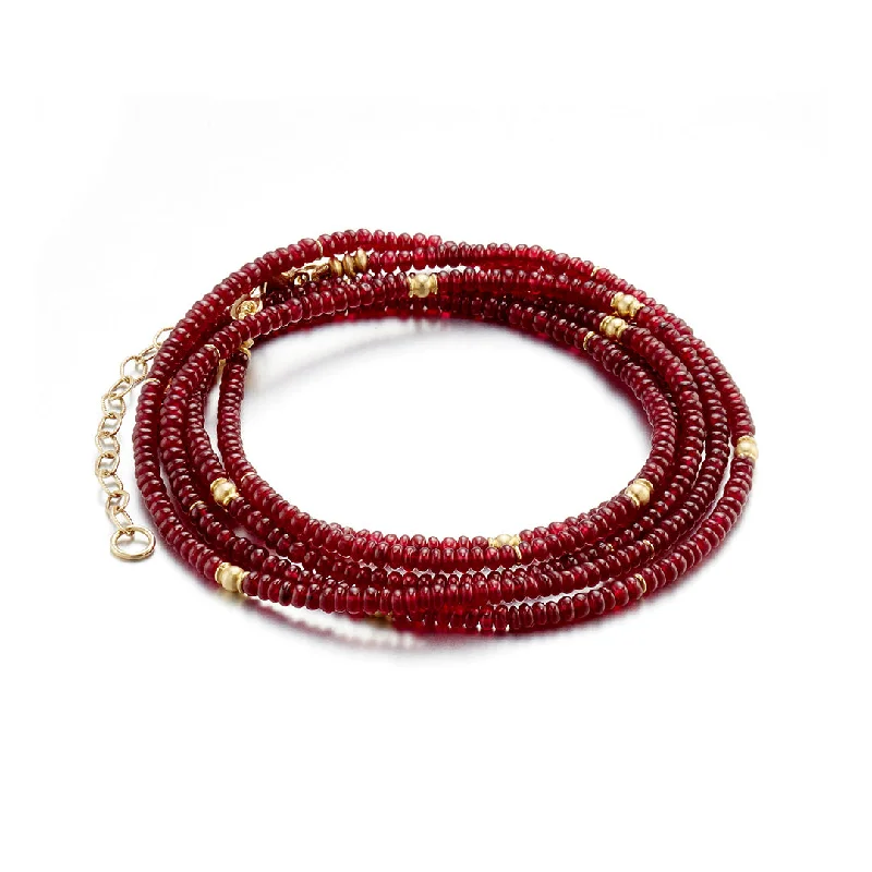 Topaz stone bangles-Ruby Wrap Bracelet