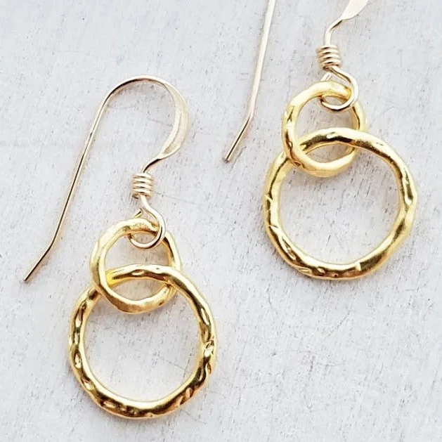 Radiant star earrings-Gold Organic Ringlet Earrings