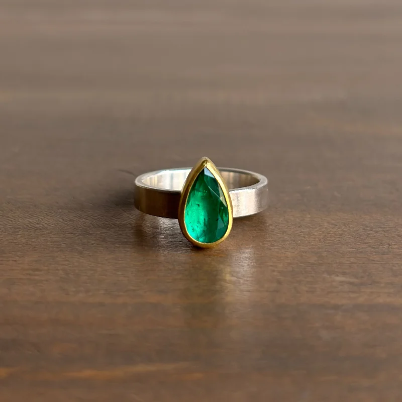 Emerald Drop Ring