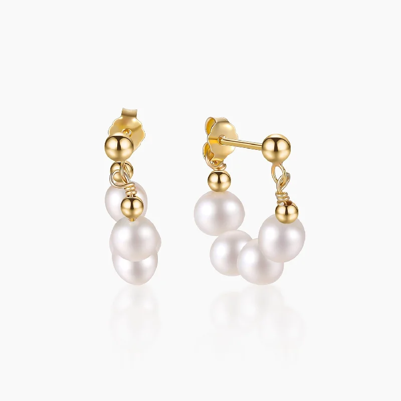 Twine bead earrings-Gold Plated Baroque Pearl Earrings