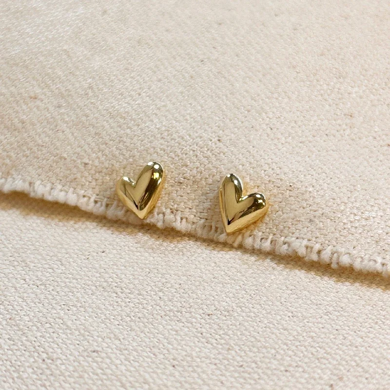 Wide hoop earrings-Aster Gold Filled Mini Uneven Heart Stud Earrings