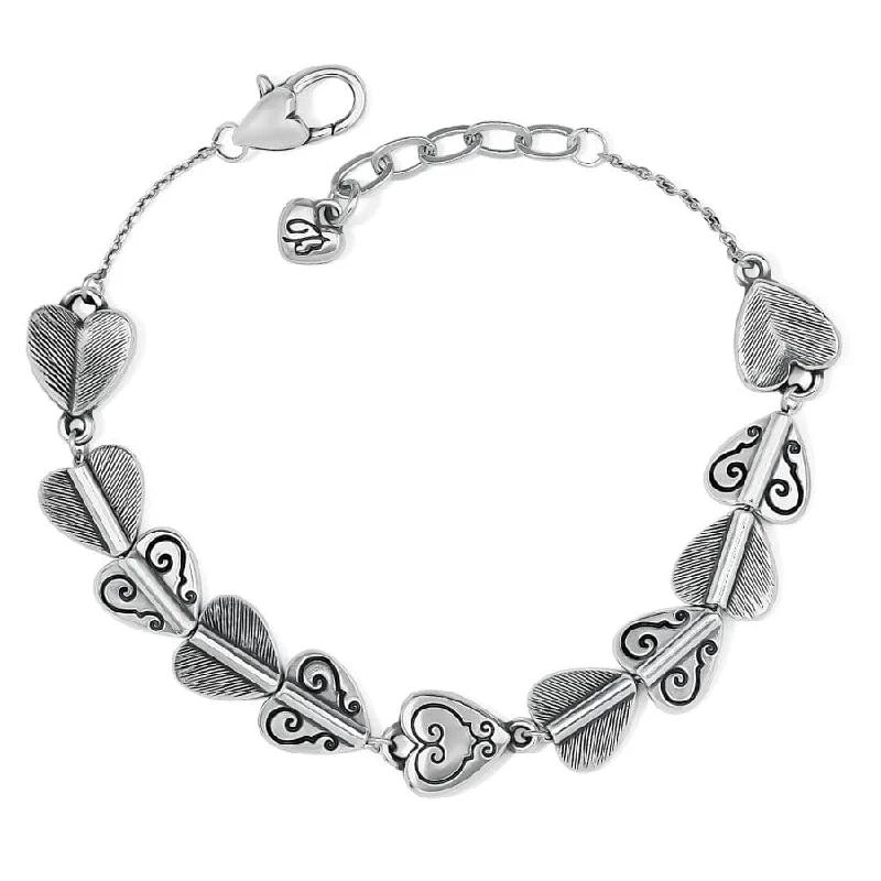 Wide chain bangles-Cascading Hearts Bracelet