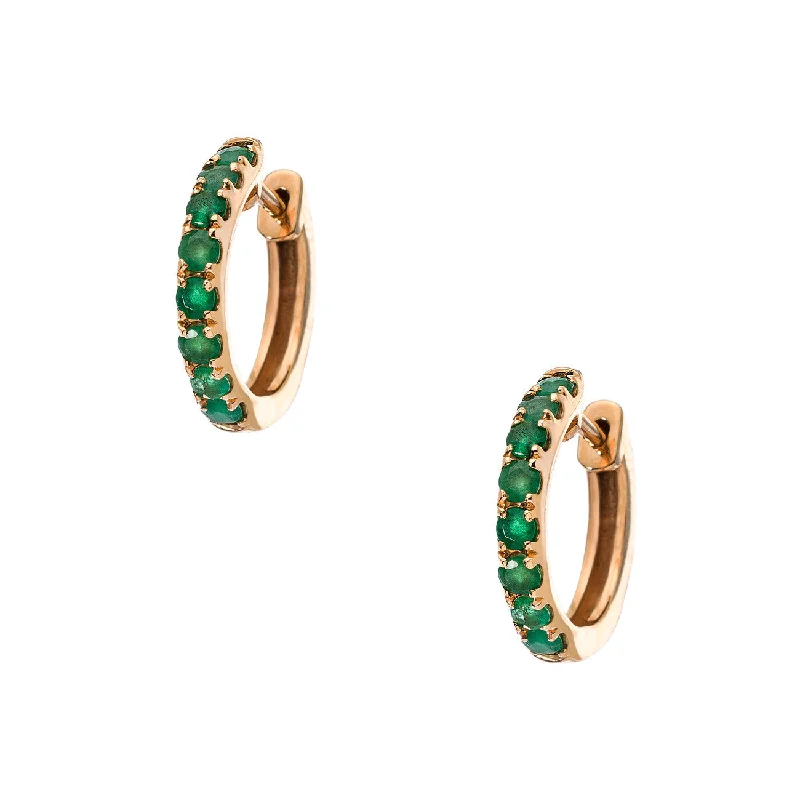 Pure crystal earrings-Lillian Rose Gold Emerald 2mm