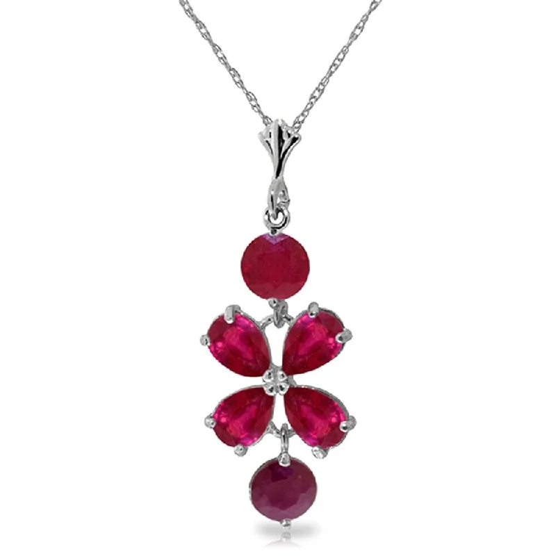 Silk fringe necklaces-3.15 Carat 14K White Gold You Win Again Ruby Necklace