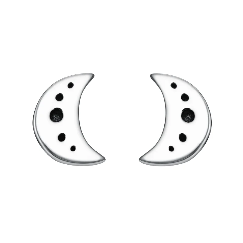 Shiny gold earrings-LUNA - Sterling Silver Studs