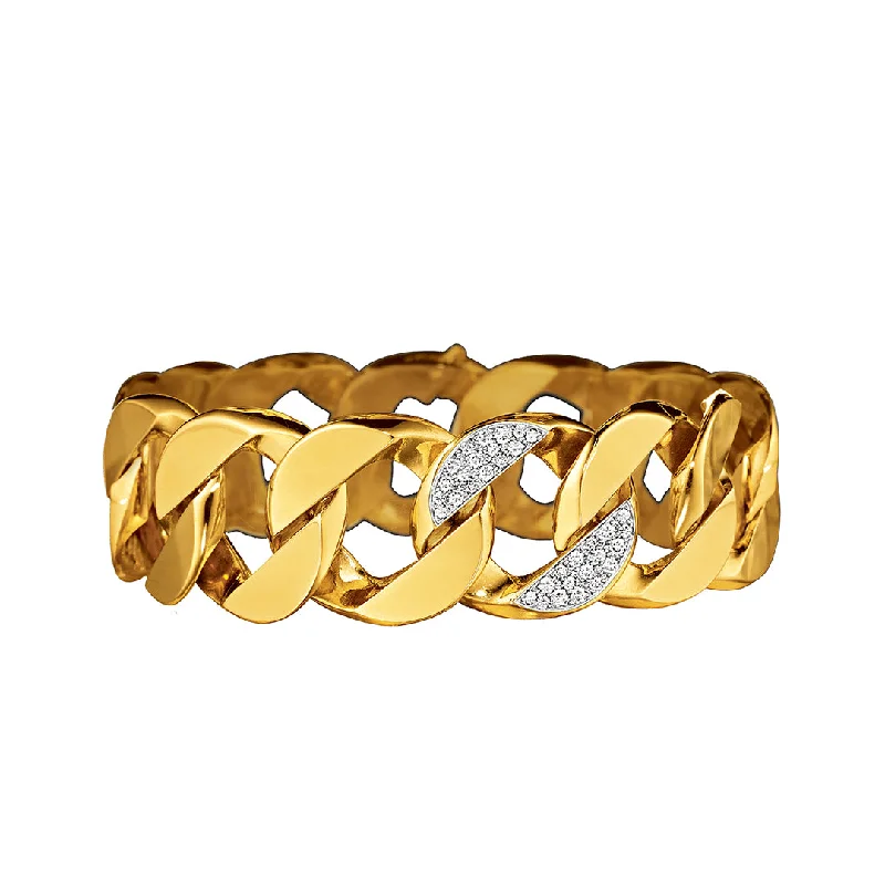 Mystic eye bangles-Curb-Link Bracelet in Diamond and Gold