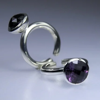 Hemisphere Rings with Stone