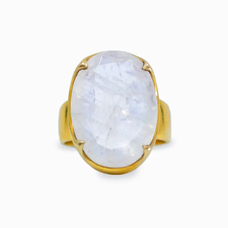 Rainbow Moonstone Ring