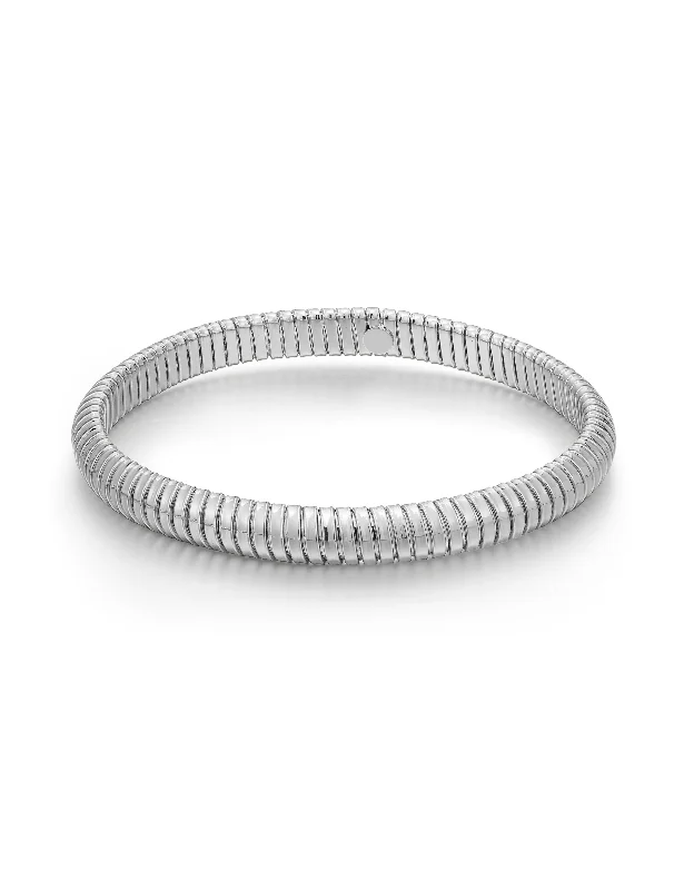 Mystic eye bangles-Mini Flex Snake Chain Bracelet- Silver