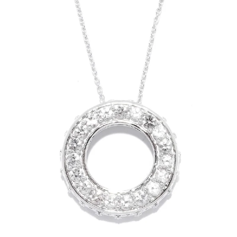 Silk thread necklaces-Exotic White Zircon Circle of Life Necklace