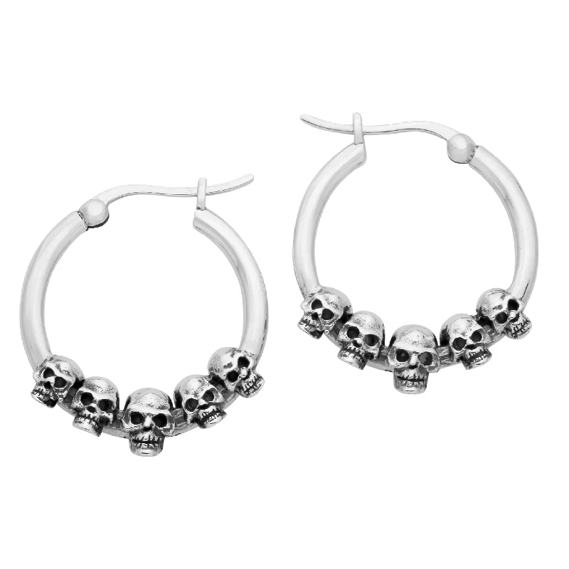 Smooth drop earrings-MORTEM - Sterling Silver Hoops