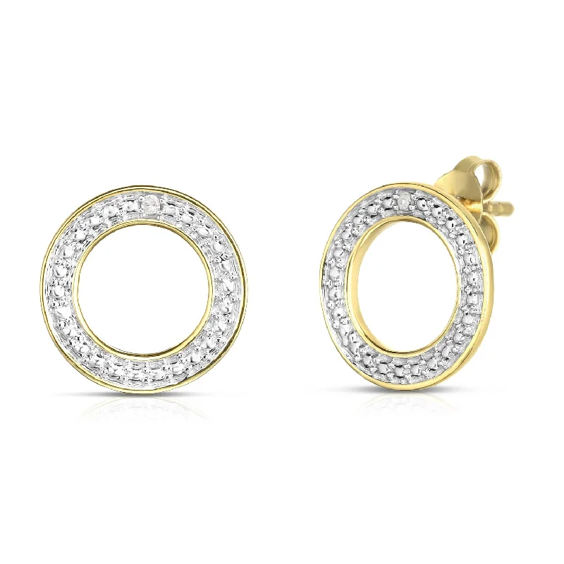 Bead weave earrings-Circle Diamond Earrings