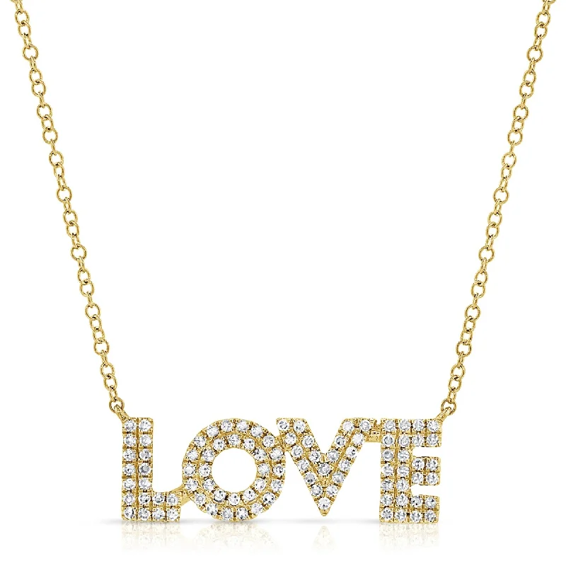 Elegant design necklaces-Joelle LOVE Diamond Necklace 14K Gold 1/3 CT TDW