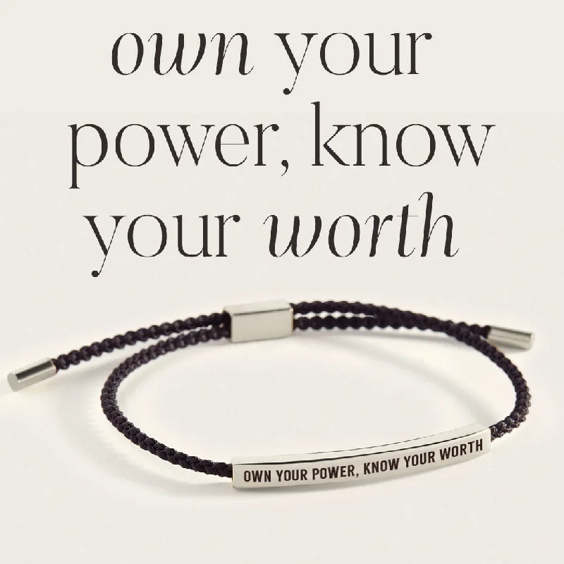 Shiny modern bangles-Own Your Power, Know Your Worth Inspire Bracelet