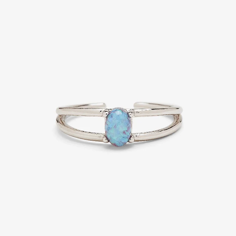 Bamboo style engagement rings-Floating Opal Toe Ring