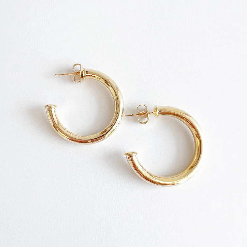 Sleek drop earrings-Nova Tube Hoops Earrings Gold Filled