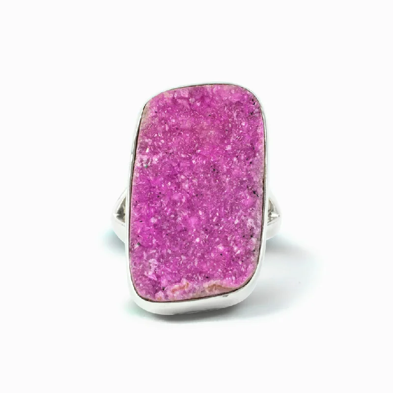 Cobaltian Calcite Druzy Ring