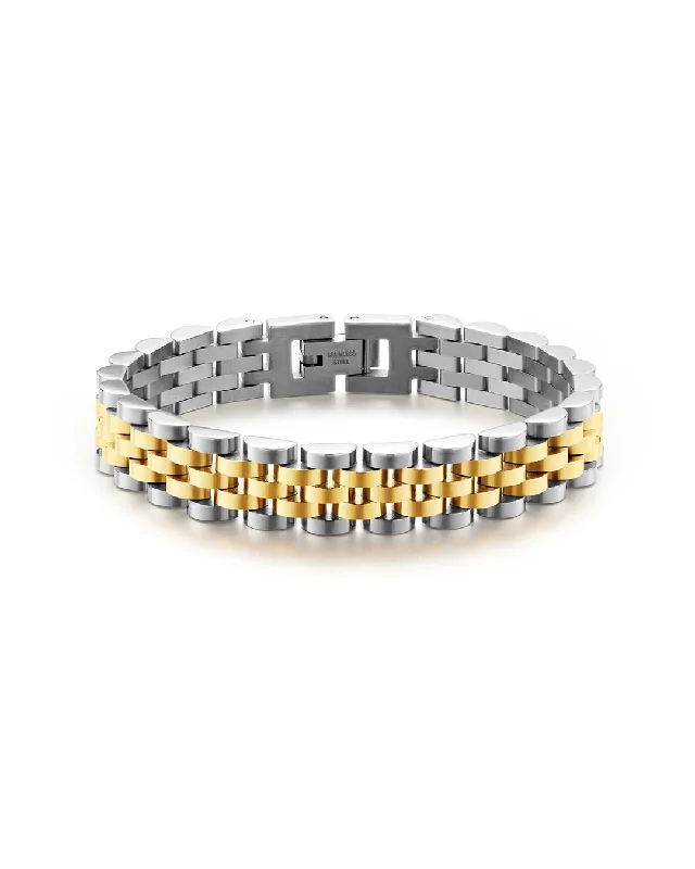 Bold gem bangles-Two-Tone Light Flex Bracelet