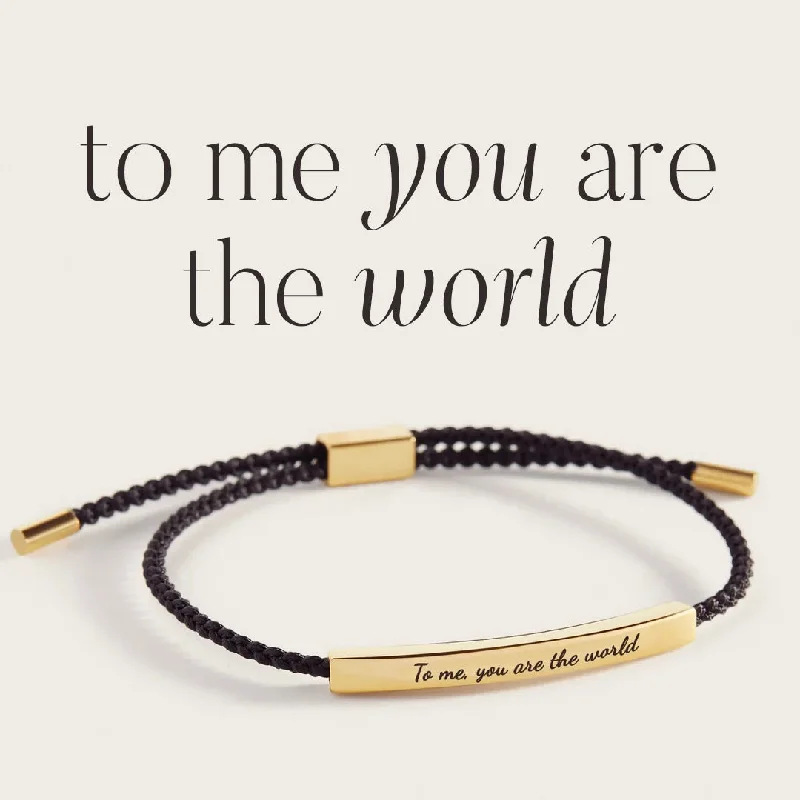 Loop charm bangles-To me, you are the world Inspire Bracelet