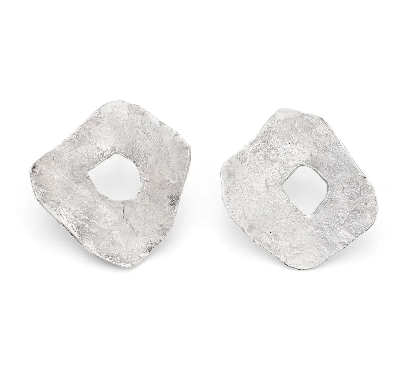 Thick hoop earrings-Holed Hepworth Studs