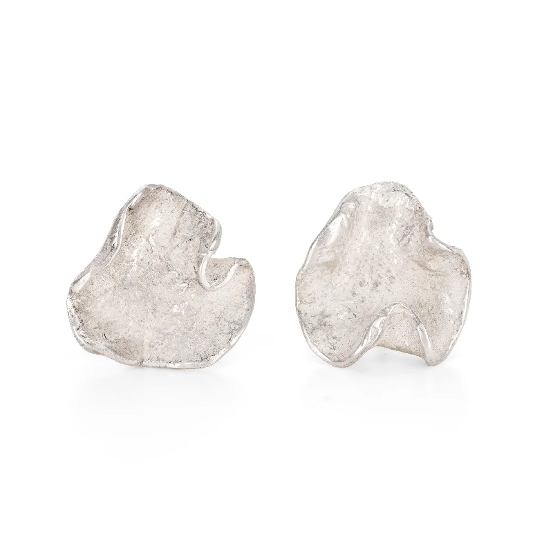 Pure crystal earrings-Wave Studs Silver