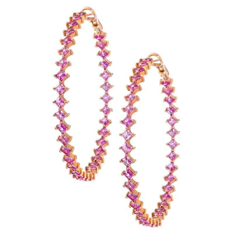 Agate drop earrings-Jo Hoops Rose Gold