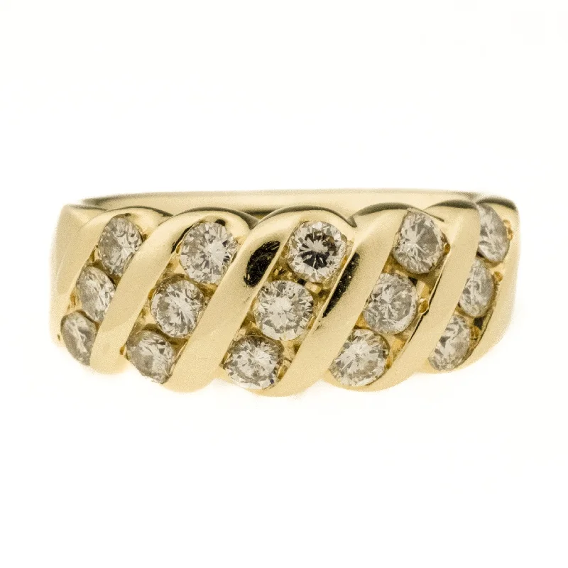 Radiant star engagement rings-1.05ctw Diamond Accented Fashion Ring in 14K Yellow Gold - Size 6.5