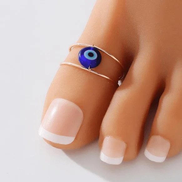 Multi-stone engagement rings-Evil Eye Toe Ring