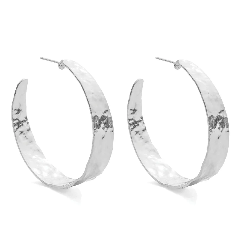 Ruby stone earrings-Wide Gilded Collection Hoops Silver